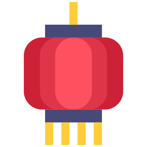 icono de farol chino de papel en color rojo