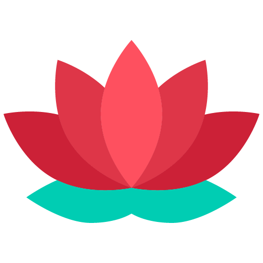 icono de flor de loto en rojo